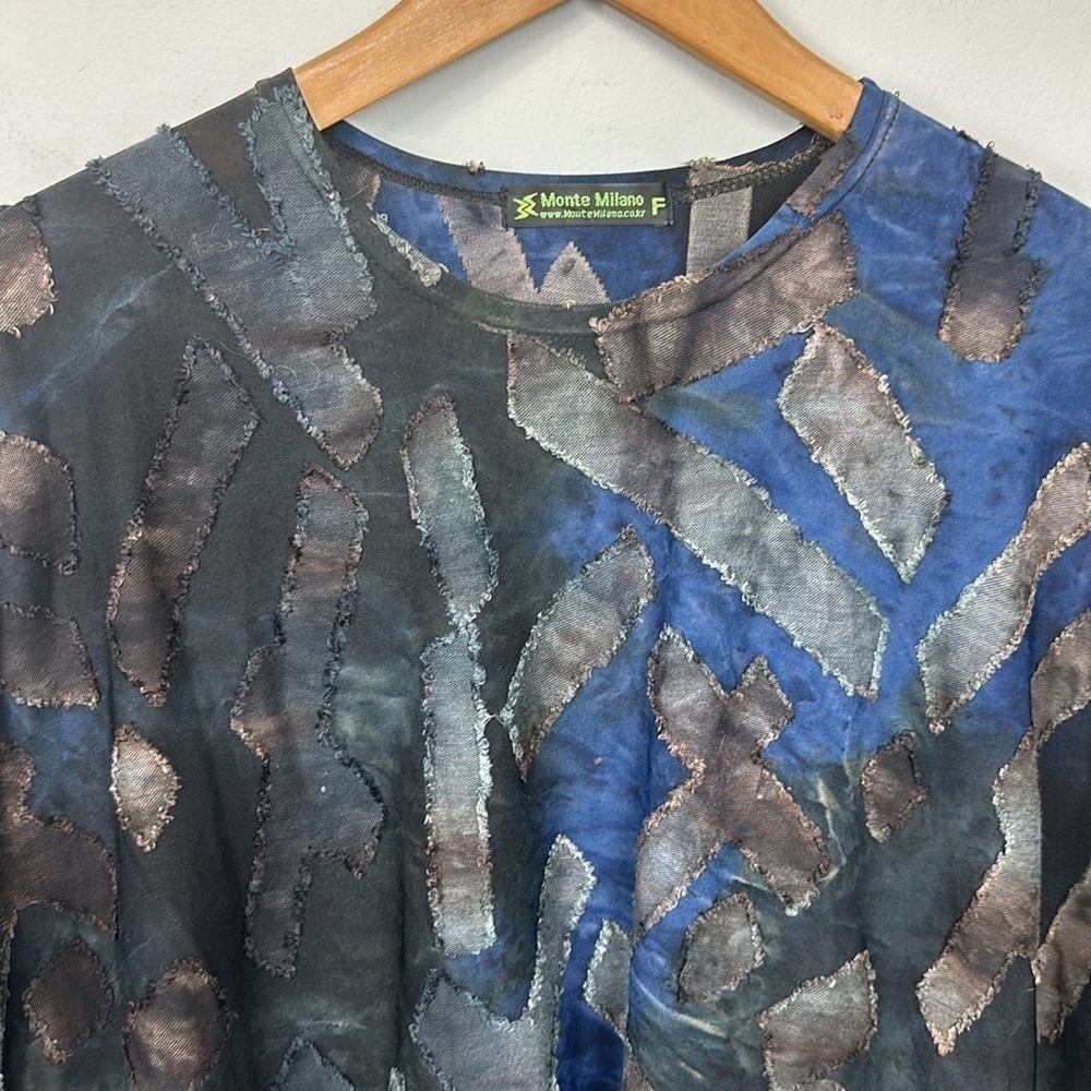 Monte Milano Lagenlook Patch Textured Slinky Top - Picture 3 of 7